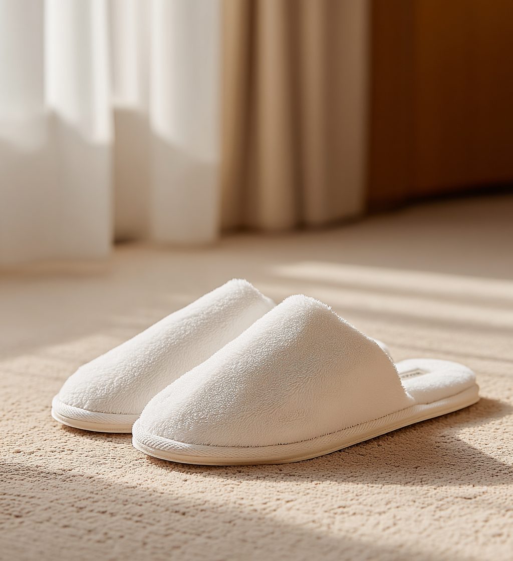 Plush Rubber Sole Slippers