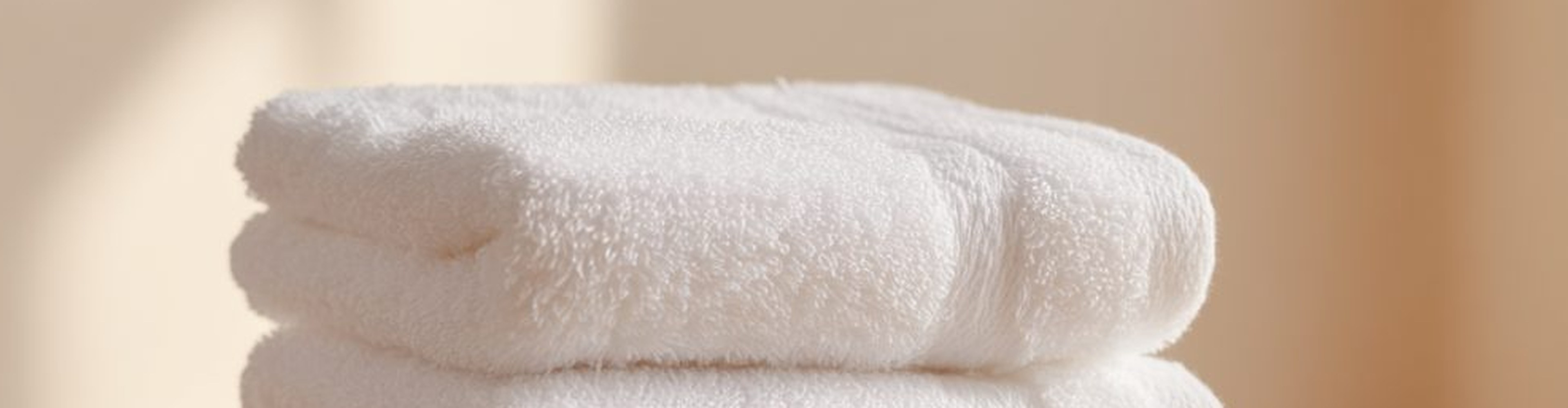 Stack of white bath towels