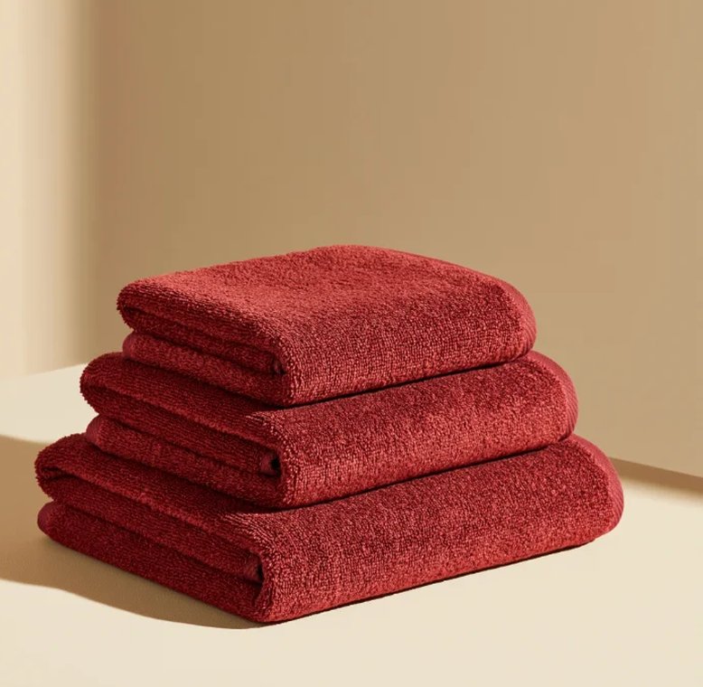 Stack of red towels