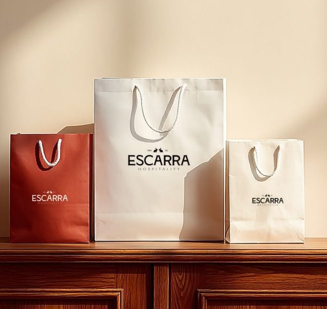 Escarra branded shopping bags