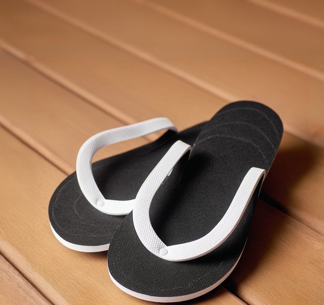 Pair of hotel slippers